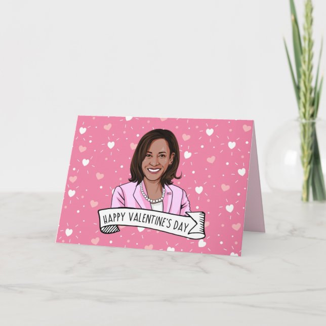 Carte De Remerciements La Vice-présidente Kamala Harris Valentine's Day (Devant)