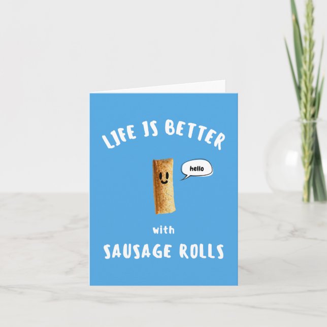 CARTE DE REMERCIEMENTS LA VIE EST MEILLEURE AVEC DES ROLLES SAUSAGES (Devant)