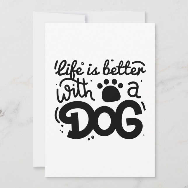 Carte De Remerciements La Vie Est Meilleure Avec Un Chien (Devant)