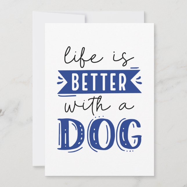 Carte De Remerciements La Vie Est Meilleure Avec Un Chien (Devant)