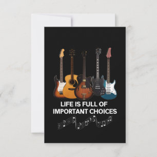 Carte De Remerciements La Vie Est Pleine De Choix Importants Guitar Lover