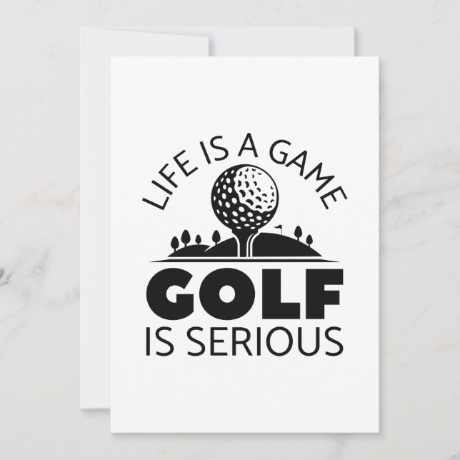 Carte De Remerciements La Vie Est Un Jeu Le Golf Est Sérieux (Devant)