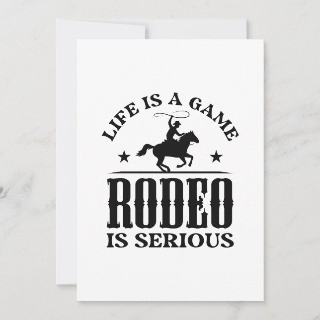 Carte De Remerciements La Vie Est Un Jeu Le Rodéo Est Grave (Devant)