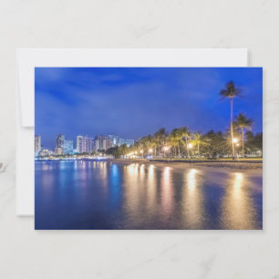 Carte De Remerciements La ville de Waikiki à l'aube