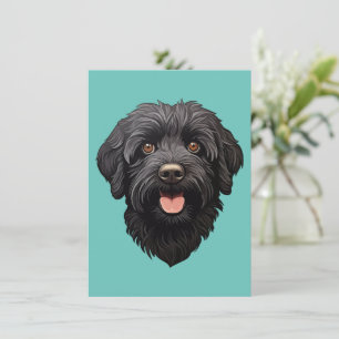 Carte De Remerciements Labradoodle Chien noir