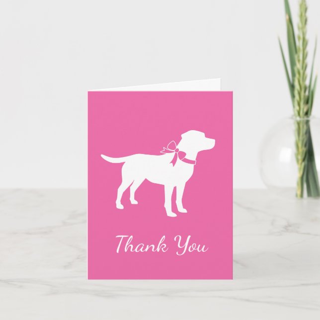 Carte De Remerciements Labrador Chien Baby shower Rose Girl Lab (Devant)