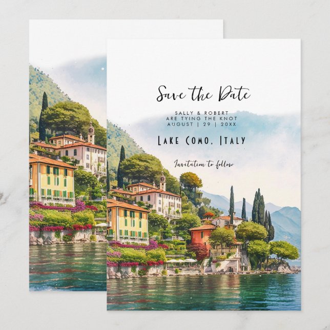Carte De Remerciements Lac de Côme Italie pittoresque enregistrer la cart (Devant / Derrière)