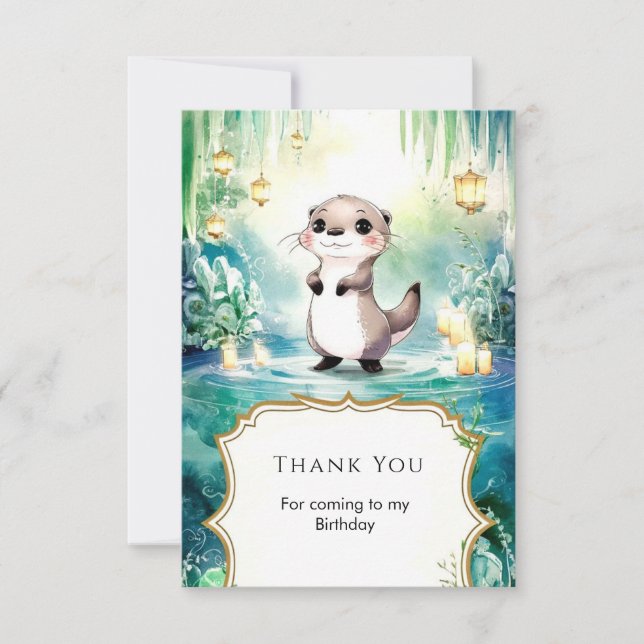Carte De Remerciements Lac Otter éditable Anniversaire (Devant)