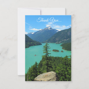 Carte De Remerciements Lac Turquoise de Snowy Mountain à Washington