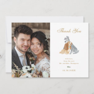 Carte De Remerciements Lady et le Mariage de Tramp