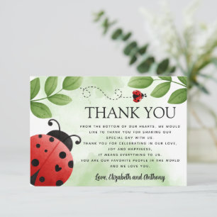 Carte de remerciements Ladybug