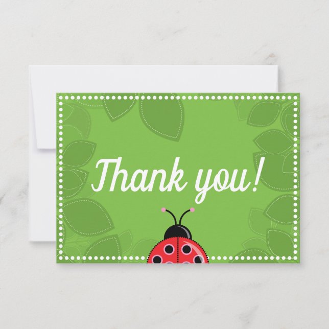 Carte de remerciements Ladybug mignon (Devant)