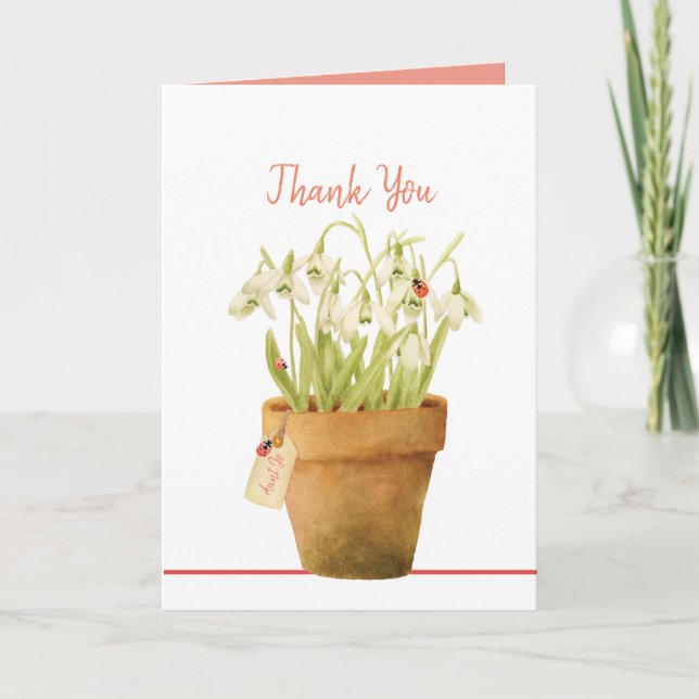 Carte de remerciements Ladybug personnalisable (Devant)