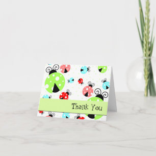 Carte de remerciements Ladybugs