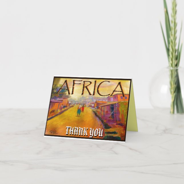 CARTE DE REMERCIEMENTS L'AFRIQUE PAR MOJISOLA A GBADAMOSI OKUBULE (Devant)