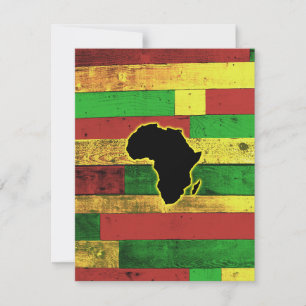 Carte De Remerciements L'Afrique sur les planches en bois