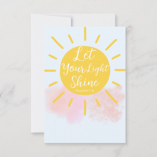 Carte De Remerciements Laisser Briller Votre Lumière - Matthieu 5:16 Vers (Devant)