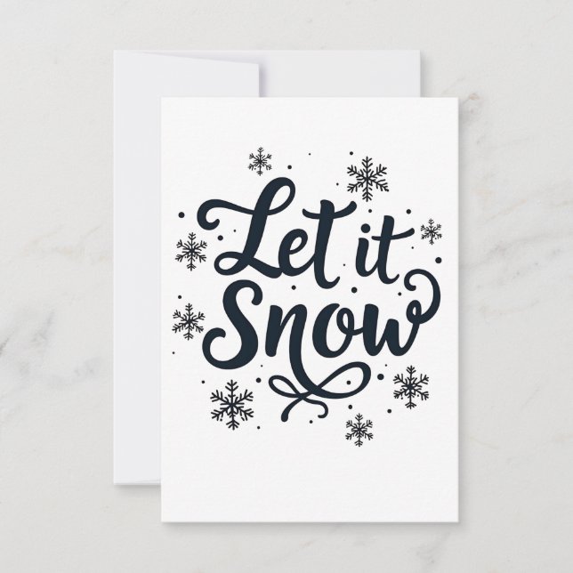 Carte De Remerciements Laisser neiger Saison d'hiver Flamme de neige Noël (Devant)