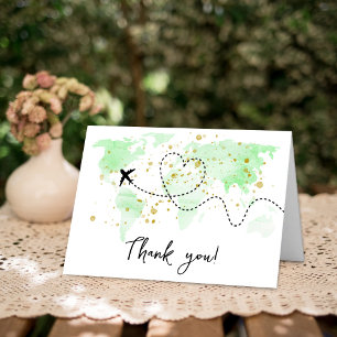 Carte De Remerciements "Laissons Commencer L'Aventure !" Baby shower Cart