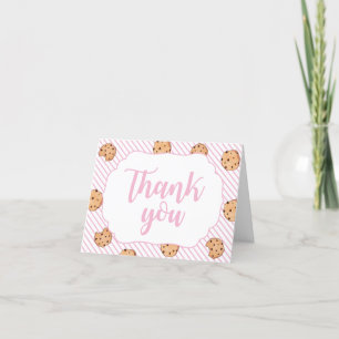 Carte De Remerciements Lait et biscuits Fête d'anniversaire rose