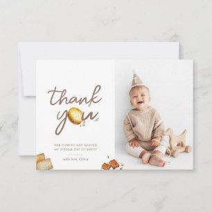 Carte De Remerciements Lait et biscuits Première fête d'anniversaire Phot