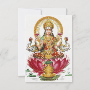 Carte De Remerciements Lakshmi Déesse Hindoue