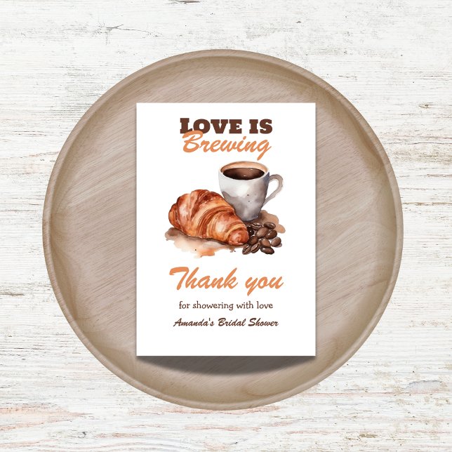 Carte De Remerciements L'amour brasse du café Fête des mariées française (Créateur téléchargé)