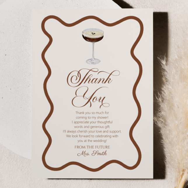 Carte De Remerciements L'amour brasse la Fête des mariées Expresso Martin (Créateur téléchargé)