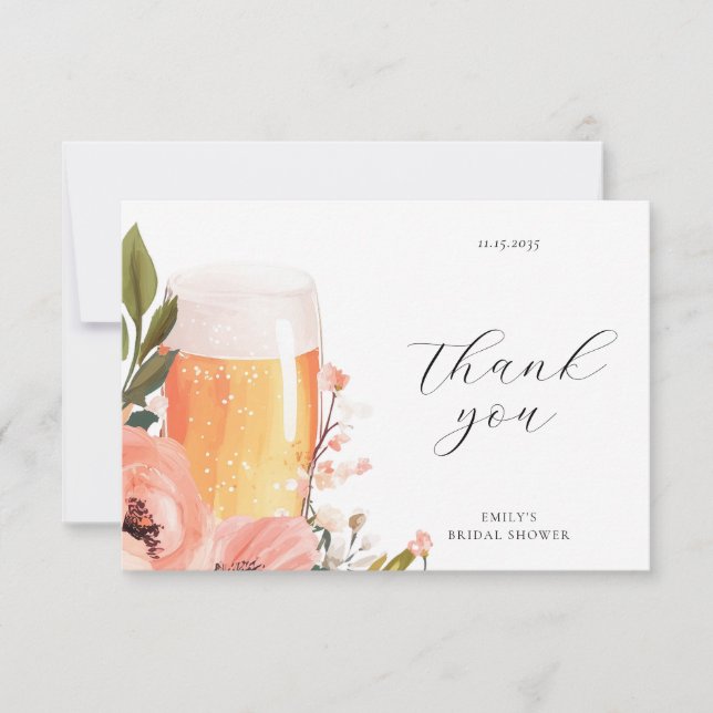 Carte De Remerciements L'amour de la bière brasse la Fête des mariées (Devant)