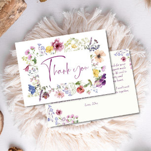 Carte De Remerciements L'amour est en floraison fleur sauvage boho douche