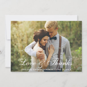 Carte De Remerciements L'amour et les remerciements des photos Mariages r