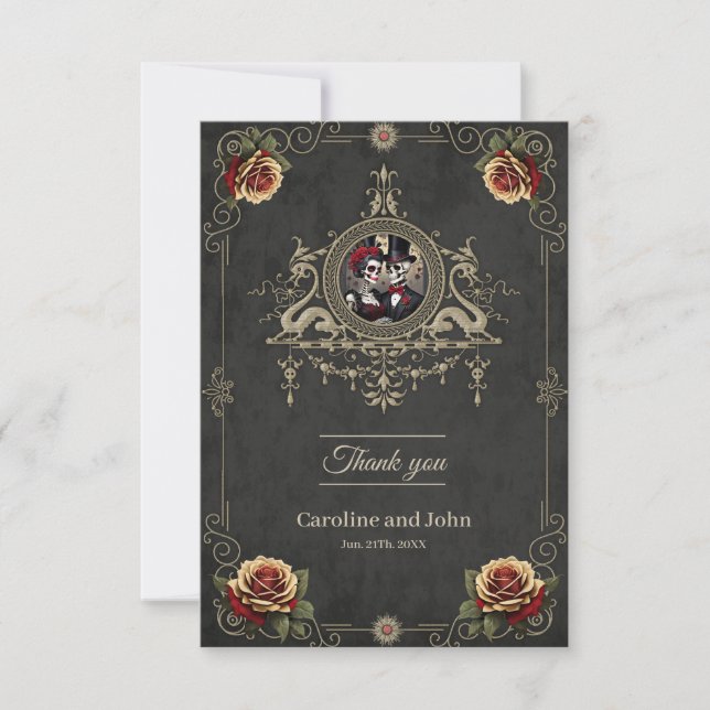 Carte De Remerciements L'amour éternel dans l'obscurité. (Devant)