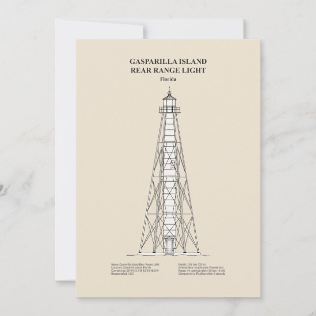 Carte De Remerciements Lampe arrière de l'île de Gasparilla - Floride - S (Devant)