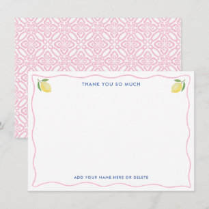 Carte De Remerciements Lancement de mariage aux citrons avec des lignes o
