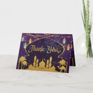 Carte De Remerciements Lanterne de lampes arabes exotiques chameaux