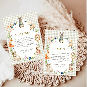 Carte De Remerciements Lapin de bois vintage livre d'histoires bébé