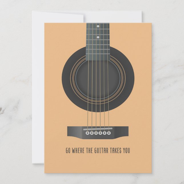 Carte De Remerciements L'Art Musique Va Là Où La Guitare Vous Emmène (Devant)