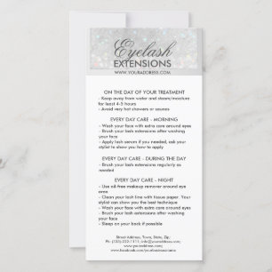 Carte De Remerciements Lash Afcare White Parties scintillant Snow Star