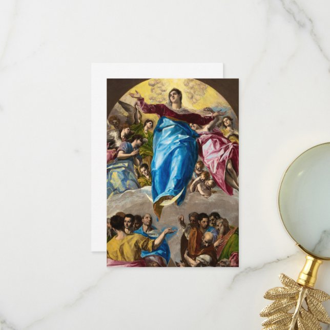Carte De Remerciements L'Assomption de la Vierge par El Greco (Devant/Arrière en situation)