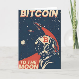 Carte De Remerciements L'astronaute BITCOIN-Crypto au code Lune-Qr