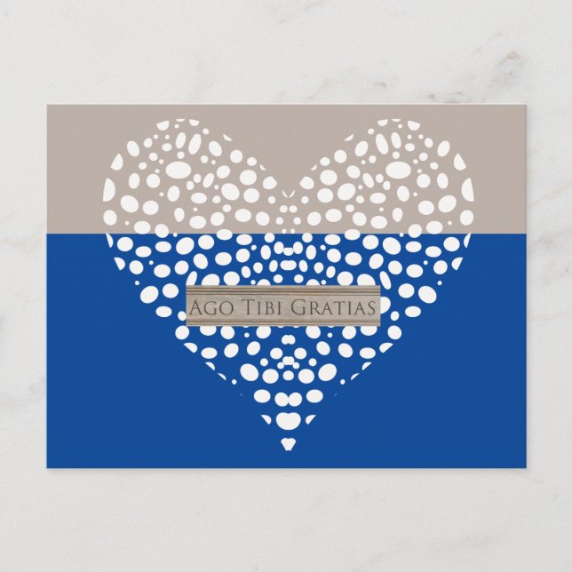 Carte de remerciements latine bleu et blanc (Devant)