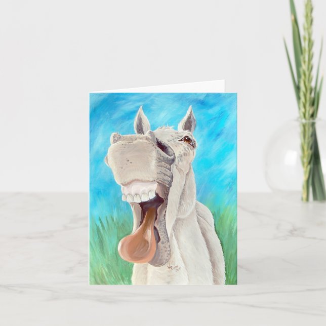 Carte De Remerciements Laughing Horse Folded Card (Devant)