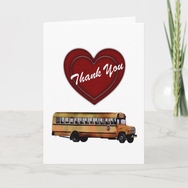 Carte De Remerciements L'autobus scolaire Conducteur-Vous remercient ! (Devant)