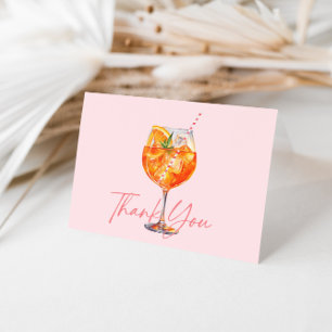 Carte De Remerciements Lavage à l'eau rose blush Aperol Spritz Shower de 