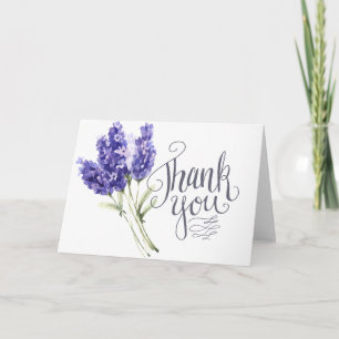 Carte de remerciements Lavande aquarelle