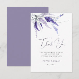 Carte De Remerciements Lavande Fleurs sauvages botaniques floraux Mariage