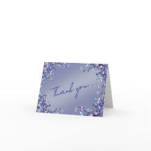 Lavender Blue Spring Lilac Florals Thank You Card