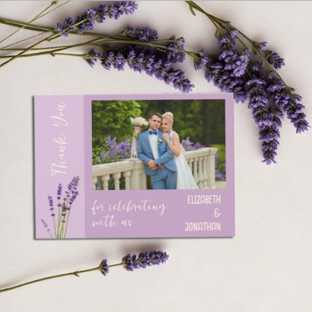 Carte De Remerciements Lavender Love Mariage (Créateur téléchargé)