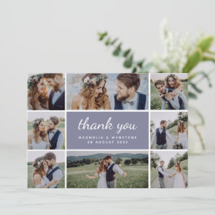 Carte De Remerciements Lavender Modern Photo Collage Mariage