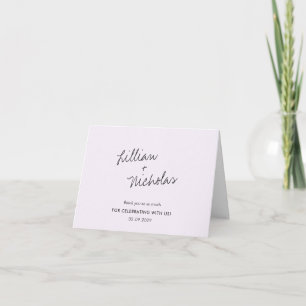 Carte De Remerciements Lavender Script contemporain Mariage moderne